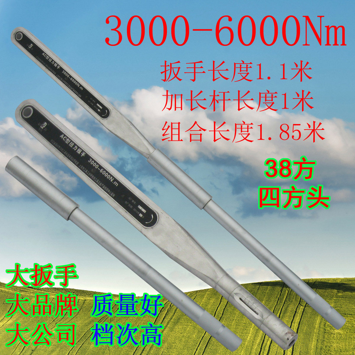 Preset torque wrench 3000-6000Nm torque wrench 2000-4000Nm kg wrench 38 square interface