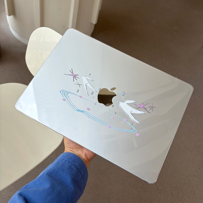 Lukastore【White Pigeon】Original Hand-Painted Ins-Style Design MacBook Computer Protective Case Airm4M5