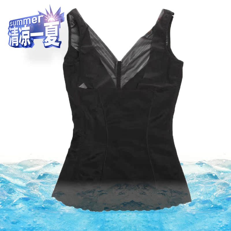 Ovis Lixia siêu mỏng 26351 lưới bụng bộ sưu tập dạ dày vẻ đẹp trở lại bodysuit vest áo nhựa quần áo cơ thể