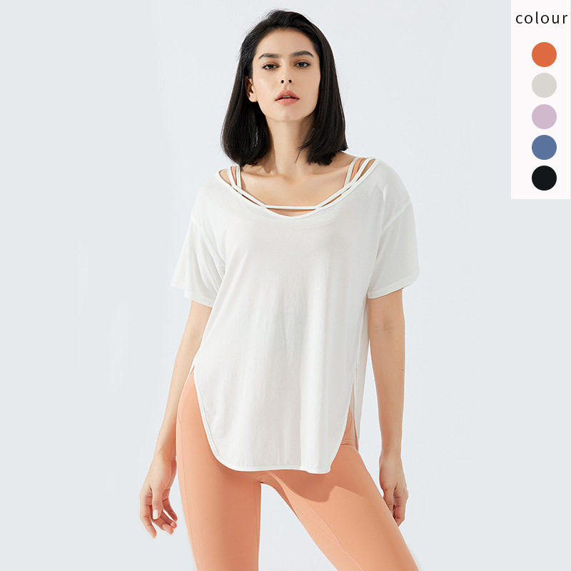 Pregnant Woman Summer Yoga Service Loose Fat Mm Casual Sports T-shirt Large Size Fitness for short sleeves Breathable Thin hood