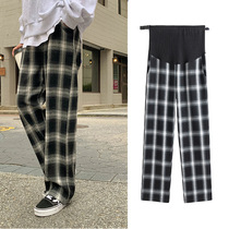 Cotton pregnant women pants 2021 spring new wide leg pants straight pants loose net red leggings casual mop pants