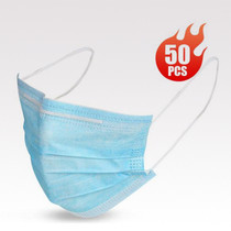Disposable mask three-layer non-woven fabric fused cloth daily protection dust-proof anti-droplets breathable blue spot 50