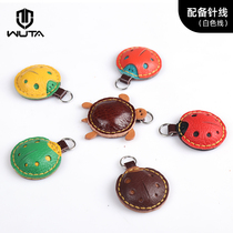 Three-dimensional color ladybug leather material bag small turtle semi-finished leather goatskin leather ornaments WT748