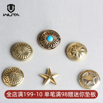 No it brass pure copper chaeze buttoned decoration wallet buckle 6 diy handmade leather with five gold accessories with copper screw
