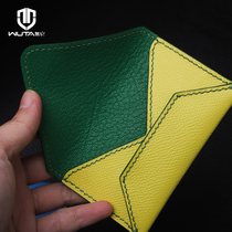 Envelope card bag material bag portable business card holder semi-finished DIY handmade leather hand palm print sheep leather WT995