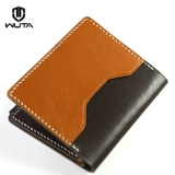 Большой -Короткая кошелька версия бумажной сетки портативные короткие рисунки дизайна ручной работы из кожи кожаный образец WT813