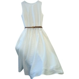 Белое летнее платье-комбинация, длинная юбка, французский стиль, городской стиль, яркий броский стиль, изысканный стиль