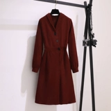 Элитное платье, демисезонный ретро лонгслив, красная юбка, коллекция 2021