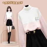 Модный комплект, зимний свитер, мини-юбка, в западном стиле, 2021 года, подходит для подростков