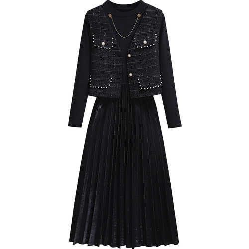 Осеннее платье, осенний лонгслив, комплект, в стиле Шанель, 2025 года, премиум класс