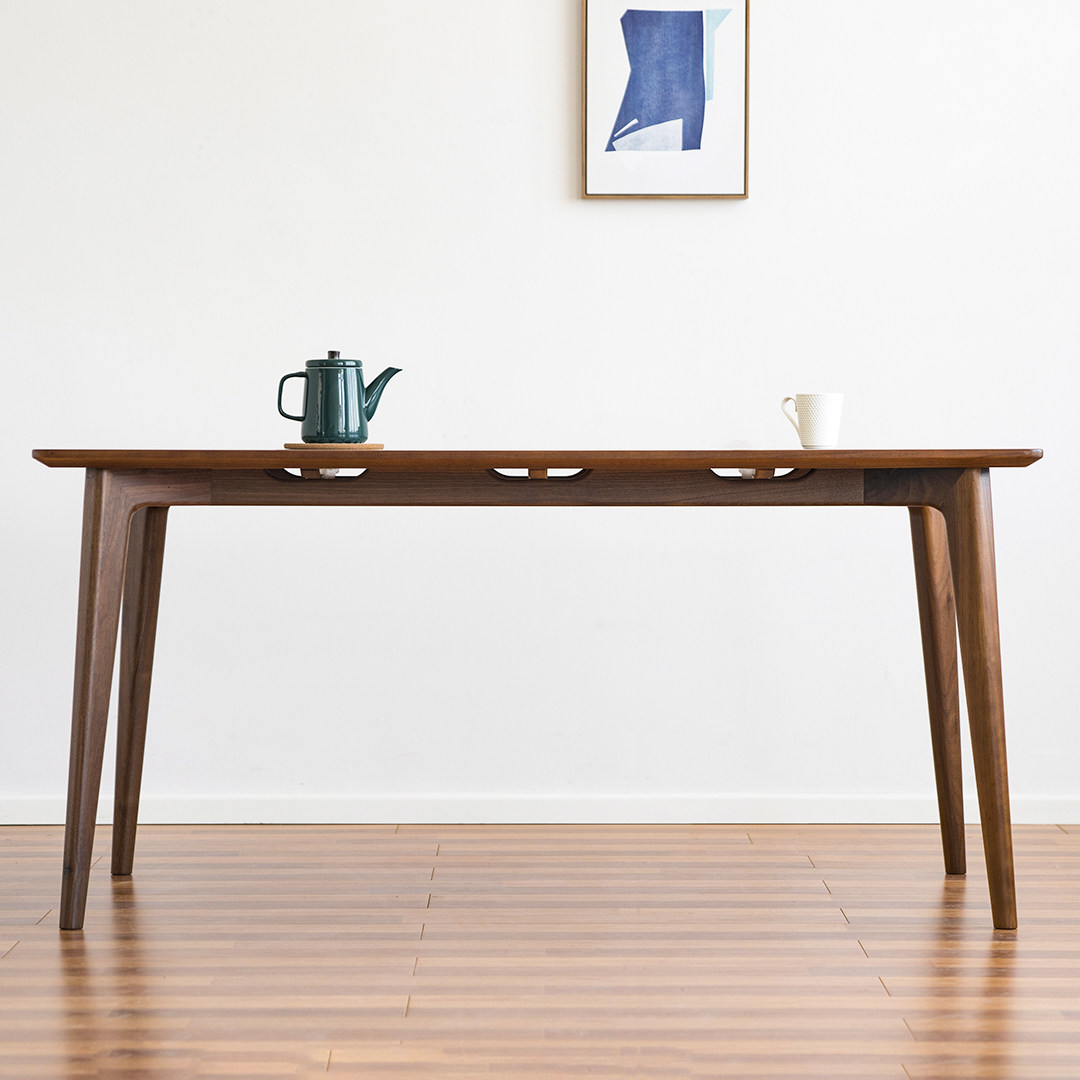 Original design handmade mortise and tenon Nordic solid wood black walnut dining table