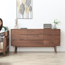 Nordic black walnut nine-drawer cabinet all solid wood bedroom living room large side cabinet storage cabinet storage cabinet drawer cabinet