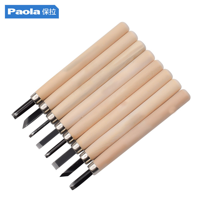 Paula 8 Pieces Sleeve Engraving Knife Suit Wood Engraving Pen Knife Handmade Wood Carving Knife Plaster Beauty Work Seal Rubber Stamp 2060