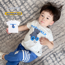 Cartoon Small Bear Summer Children Pure Cotton Short Sleeve T-shirt Baby Round Collar Blouses Small And Medium Clothes Suck Sweat Fashion Clothes