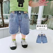 2021 summer shorts childrens five-point pants Western style fashion thin section boys jeans net red baby baby tide