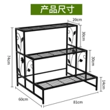 Балконная кованая стойка для цветов, стеллаж для хранения, ступенчатый зеленый стеллаж для цветочных горшков с укропом, многослойная стойка для хранения растений в гостиной, стеллаж для хранения сочных цветов