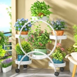 Зеленый плюс балкон-балкон цветочный горшок с многослойной домохозяйственной стойкой цветочниц Цветочный горшок Сталка для хранения гостиной