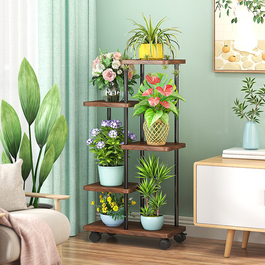 Puesto de Flores Puesto de Plantas Balcón Interior de pie Hierro de Alta Gama Nueva Maceta suculenta Sala de Estar Puesto de Flores de Varias Capas