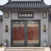 Copper door villa door double door rural self-built door rural courtyard entrance door pure copper stainless steel copper-plated door
