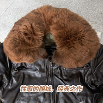 59 Winter Pilot Leather Clothing 3512 Stock Flight Thickened Warm Leather Jacket Mens Raccoon Neck