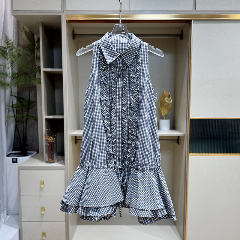 Shenzhen Nanyou Light Luxury Style Sleeveless Dress for Women, Summer 2026 New Ruffled Waist-Cinching Age-Reducing Short Dress Shenzhen Nanyou Light Luxury Style Sleeveless Dress for Women, Summer 2026 New Ruffled Waist-Cinching Age-Reducing Short Dress