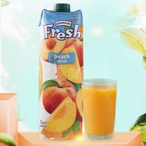 2 bottles of European original Bulgaria imported fresh fine peach juice drink 1000ml