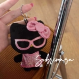 Hello Kitty, подвеска, черный брелок для принцессы