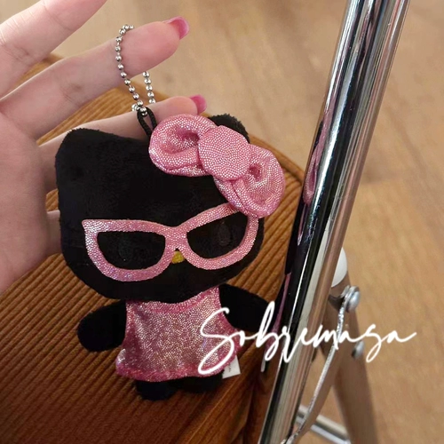 Hello Kitty, подвеска, черный брелок для принцессы