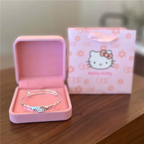 Hello Kitty, японский милый серебряный браслет, серебро 925 пробы, подарок на день рождения