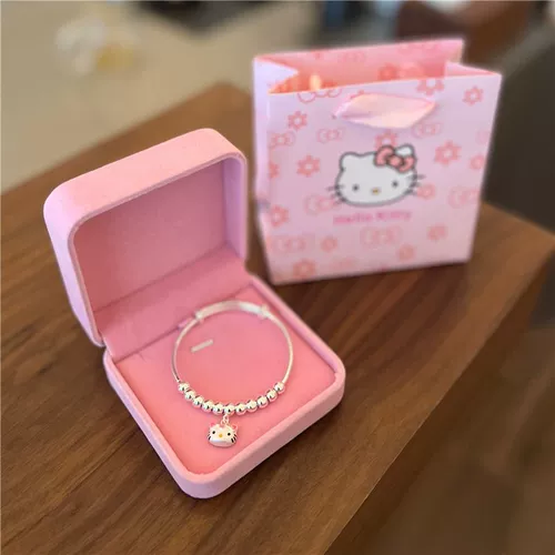 Hello Kitty, японский милый серебряный браслет, серебро 925 пробы, подарок на день рождения