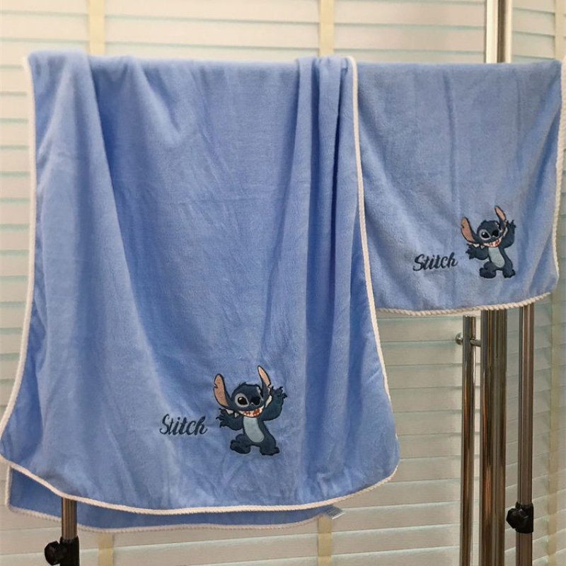 Cute Stitch Bath Towel Cartoon Little Monster Absorbent Quick-Drying Household Bath Towel Large Towel Bath Wrap Gift Set