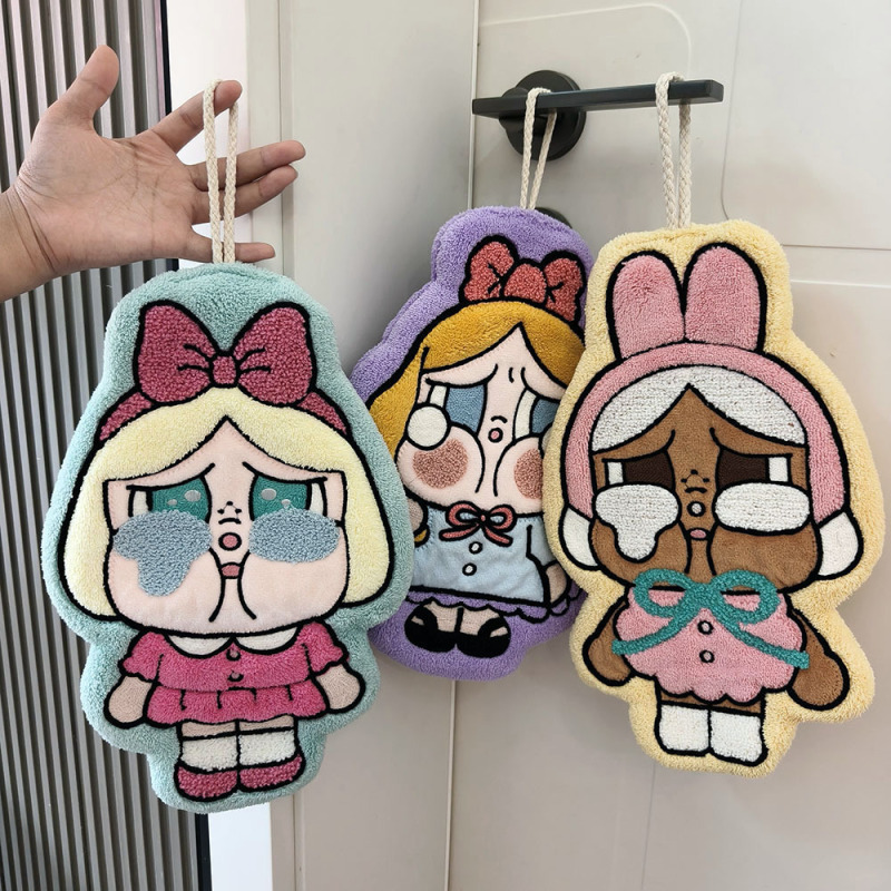 Cute Crying Baby Hand Towel, Hanging Type, Absorbent, Quick-Drying, Kitchen and Bathroom Handkerchief, Household Hand Towel, Cartoon Children's Gift Cute Crying Baby Hand Towel, Hanging Type, Absorbent, Quick-Drying, Kitchen and Bathroom Handkerchief, Household Hand Towel, Cartoon Children's Gift