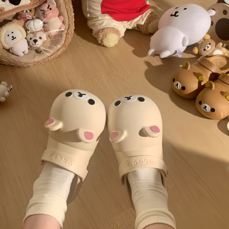 【Croc Shoes】Chai Huhu Rilakkuma Collaboration Summer Breathable Croc Shoes for Female College Students, Non-Slip Cute Slippers 【Croc Shoes】Chai Huhu Rilakkuma Collaboration Summer Breathable Croc Shoes for Female College Students, Non-Slip Cute Slippers