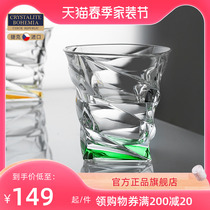 BOHEMIA Czech Republic imported crystal glass whisky cups Colour upscale wine glasses Creative foreign wine flat bottom cups
