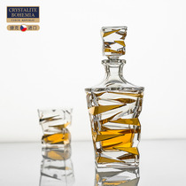 Czech Imports BOHEMIA Crystal Glass European-style Whisky Cup Wine Bottles HAND SKETCHING WINE KIT