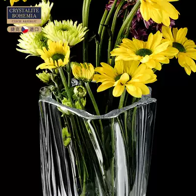 Czech imported BOHEMIA glass vase crystal vase transparent modern simple flower arrangement fashion vase
