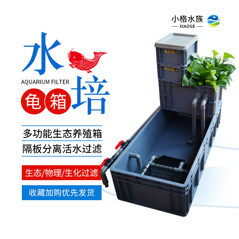 Tortoise Box With Swamp Filter Gold Fish Turtle Tank Breeding Rearing Tank Weekly Transfer Box Eco-integrated plastic with drainage