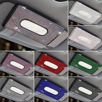 Car drill sun visor tissue box creative Diamond box box goddess cute cartoon napkin set