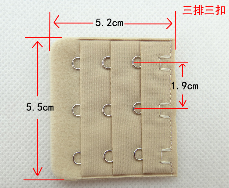 Áo nịt mở rộng khóa 3 hàng khóa cho đồ lót thoải mái và thoải mái Khóa dài khóa đen trắng do lot