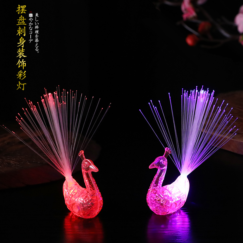 Sashimi plate decoration platter flash light salmon ice sculpture mould decorative light waterproof flash colorful light ice light