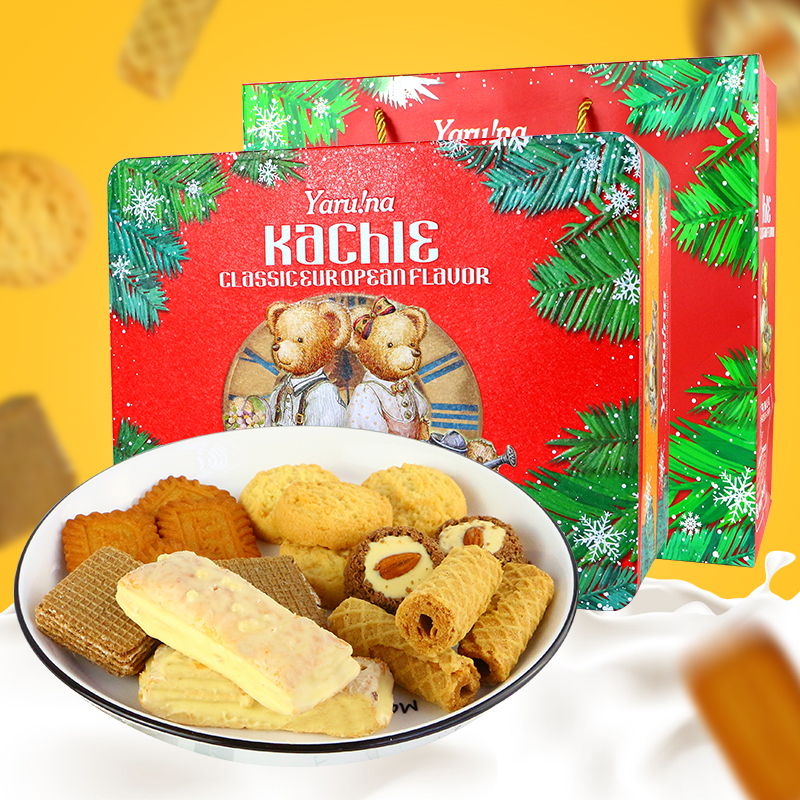 Super Friendly Taste 568g ia Rina click Chummy Bear Brocade Gift Box Wedding Celebration Companion Gift Year Goods Group Snacks Big Gift Bag