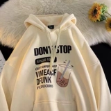 Брендовая осенняя утепленная толстовка для школьников, куртка, оверсайз, в корейском стиле