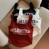 Сексуальная майка топ с буквами, топ с чашечками, белье для повседневной носки без рукавов, футболка, в цветочек, облегающий крой