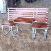 Outdoor tea table tables and chairs outdoor stainless steel benches courtyard tea table seats integrated combination factory customized direct sales