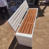 Park chair outdoor stainless steel leisure bench square garden scenic spot landscape rest seat plastic wood solid wood stool
