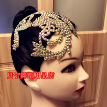 Benin Dance Supply Store New Gold Bottom Latin Dance Headwear National Standard Dance Modern Dance floral headdress Dance Accessories