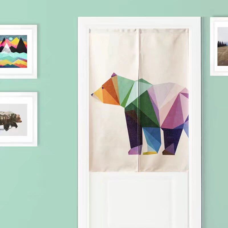 Sensuins Bears Deer Cloth Art Door Curtain XUANGUAN FENG SHUI CURTAIN PARTITION WINDOW CHILDREN'S BOOK ROOM BEDROOM DECORATION HANGING CURTAIN