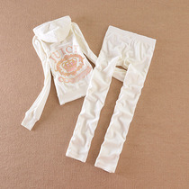 Fall Days Goose Down Suit Women Crown Big Code Conspicuose Casual Suit Women Sportswear Two Sets Fat MM Tide Eaux