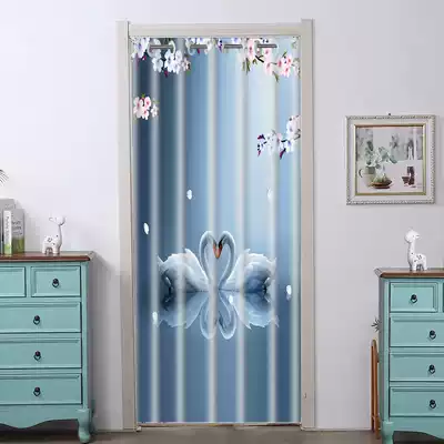 Punch-free door curtain partition window blocking wind fabric bedroom home toilet fitting room kitchen dressing room curtain