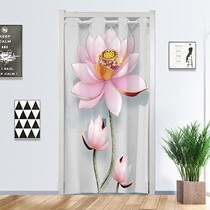 Chinese Nordic fabric door curtain partition curtain household air-conditioning windshield air-proof kitchen bedroom fitting room without punching